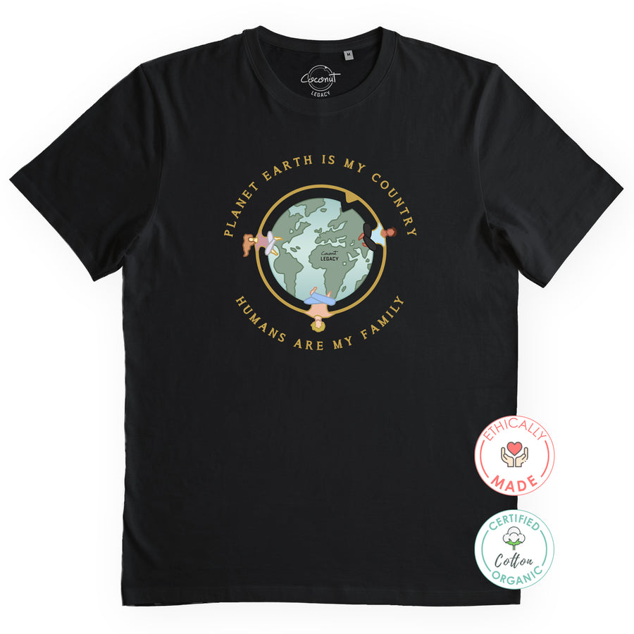 Planet Earth Is My Country Organic Tee