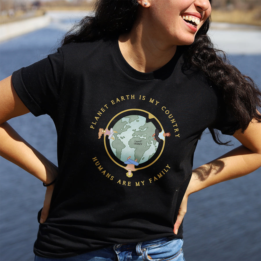 Planet Earth Is My Country Organic Tee