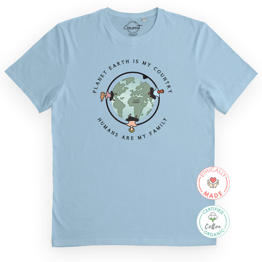 Planet Earth Is My Country Organic Tee