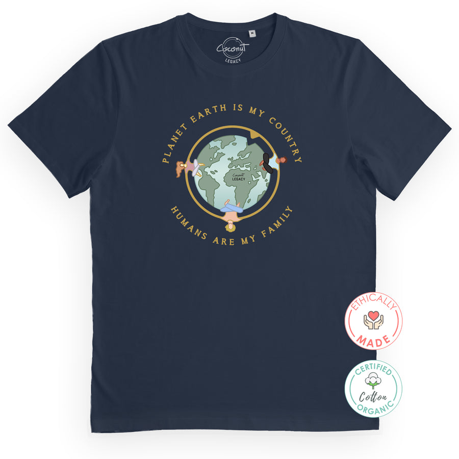 Planet Earth Is My Country Organic Tee