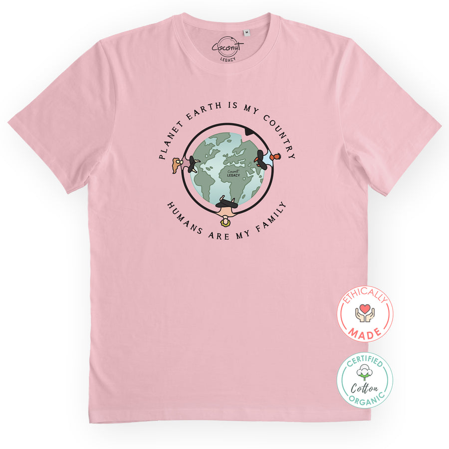 Planet Earth Is My Country Organic Tee