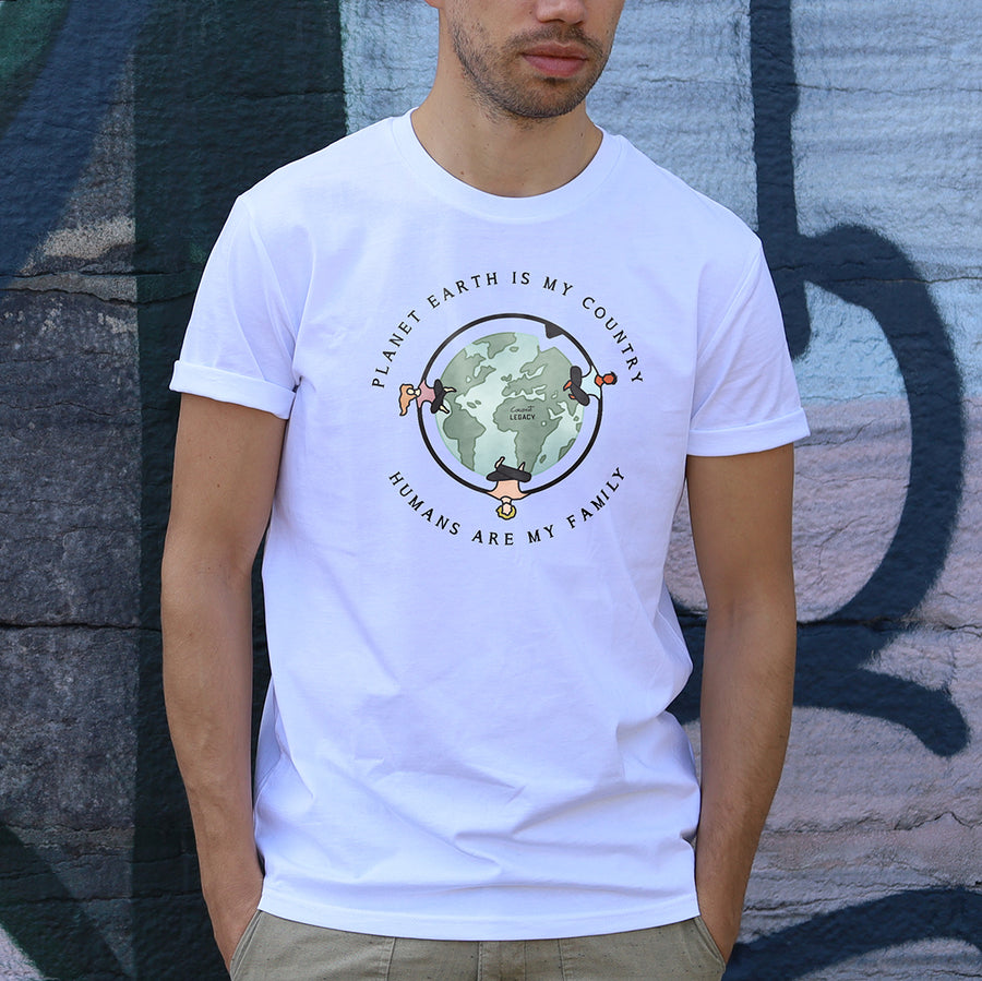 Planet Earth Is My Country Organic Tee