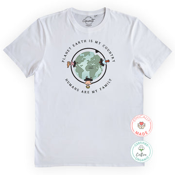 Planet Earth Is My Country Organic Tee
