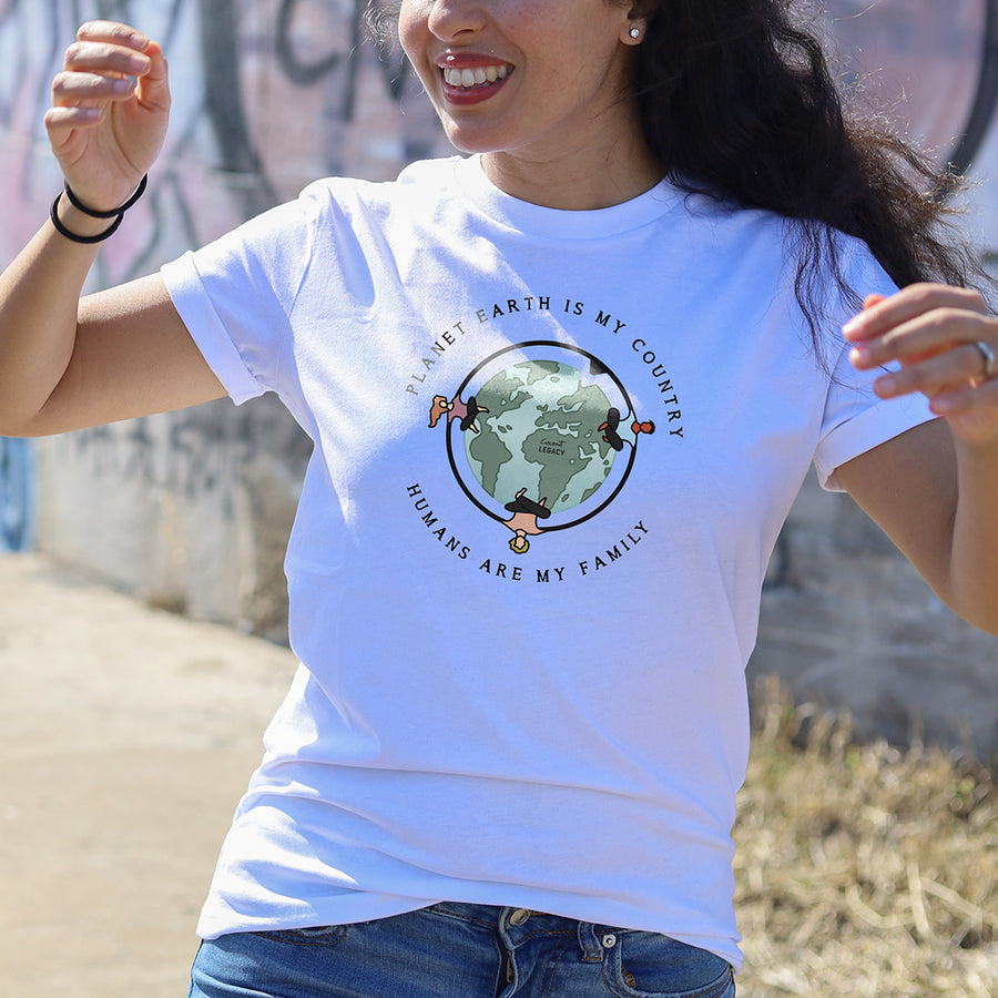 Planet Earth Is My Country Organic Tee