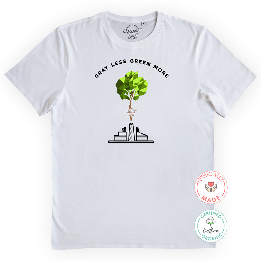 Gray Less Green More Organic Tee